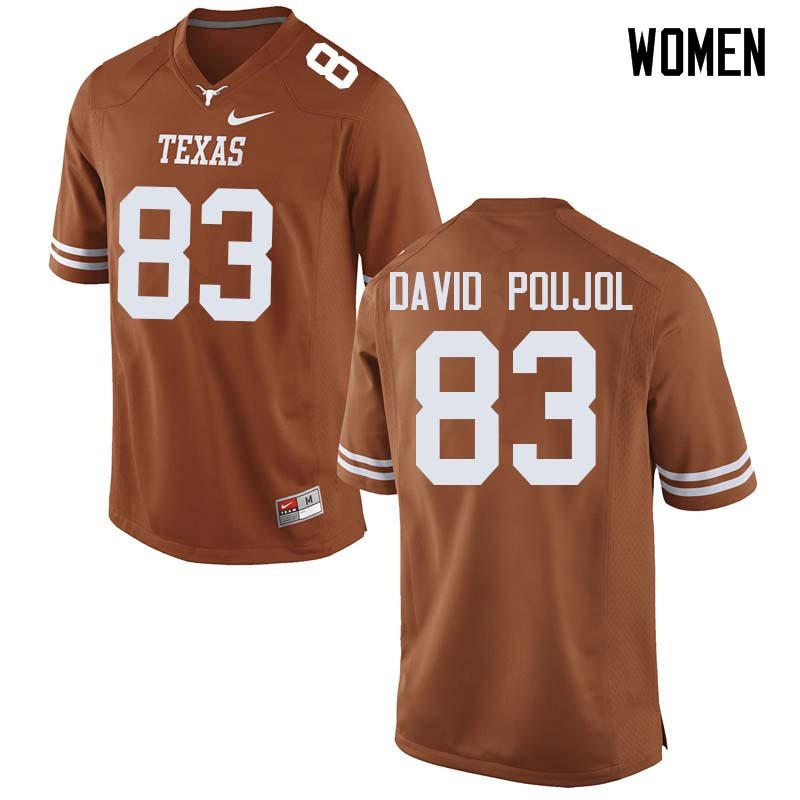 Women #83 Michael David Poujol Texas Longhorns College Football Jerseys Sale-Orange